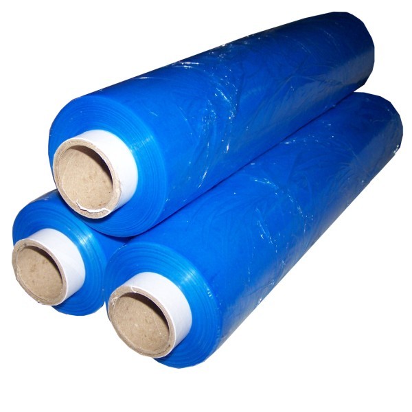 6 x Rolls Of Blue Pallet Stretch Shrink Wrap 400mm, 17mu (Blown Film)